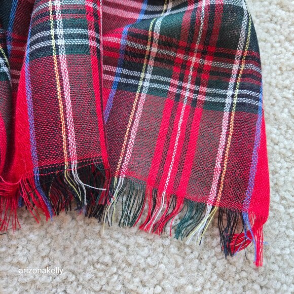 Drake's (?) Merino Wool Tartan Red Plaid Scarf - Picture 8 of 13